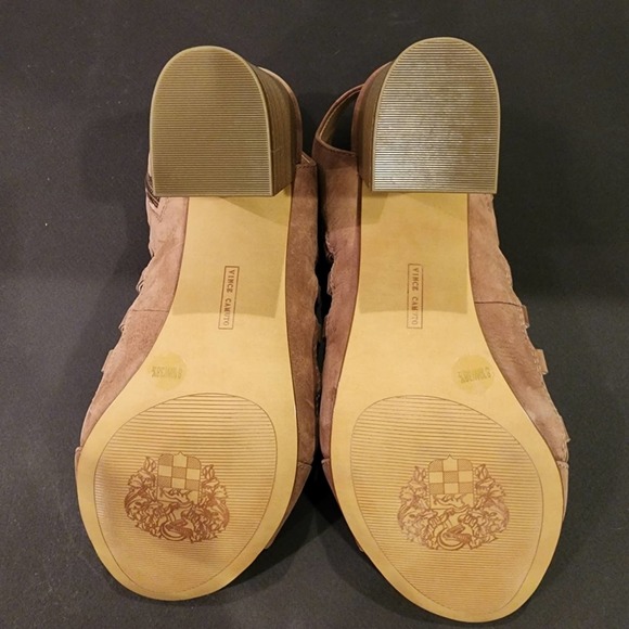 nwot VINCE CAMUTO "BRIAZ" Taupe Leather Gladiator Sandal booties SIZE 8.… - Picture 6 of 12